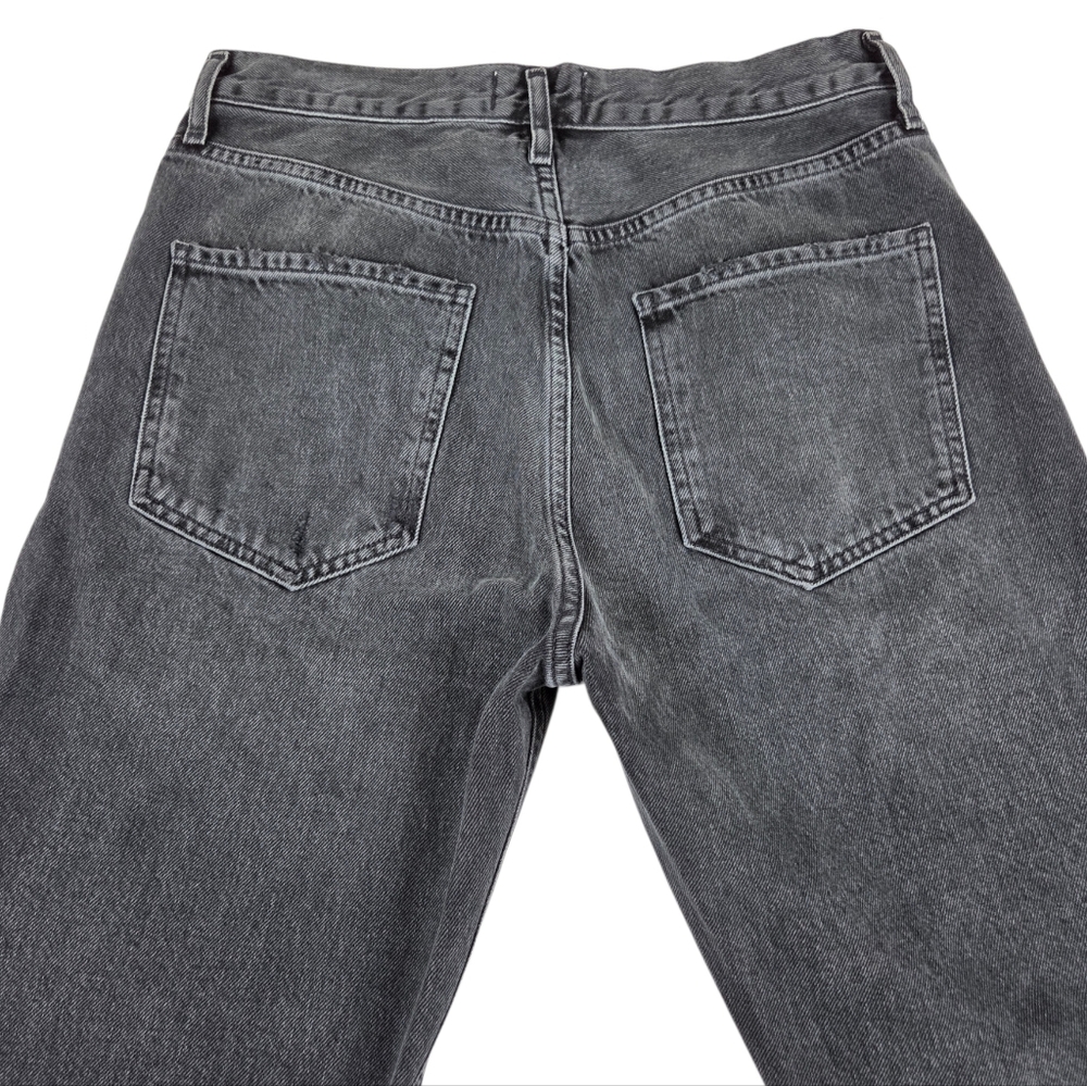 AGOLDE Riley High Rise Straight Crop Jeans Black Button Fly Size 28 - Picture 5 of 14